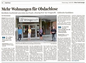 Artikel über Kooperation von Housing First Köln und Aachener Siedlungs- und Wohnungsgesellschaft