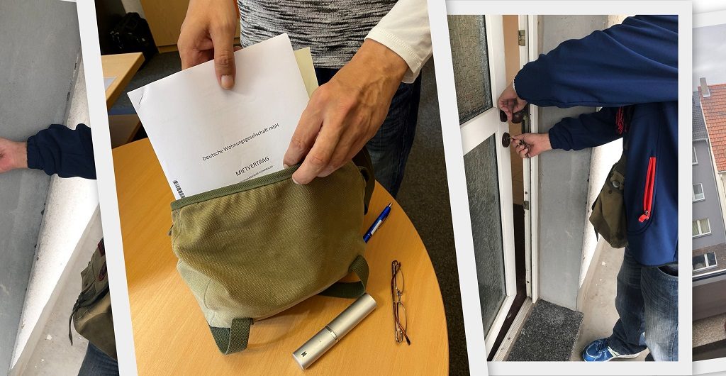 Collage: Eigene Wohnung für sechsten Mensch im Housing-First-Köln-Projekt