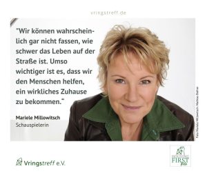 Zitat von Mariele Millowitsch für Housing First Köln